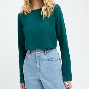 ❤️ SHEIN | Long Sleeve Crop Tee